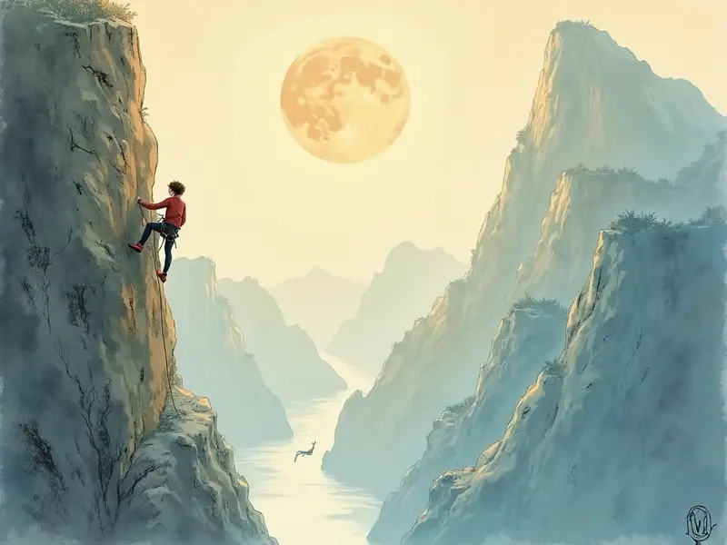 رسم توضيحي للحلم: التسلق بلا نهاية