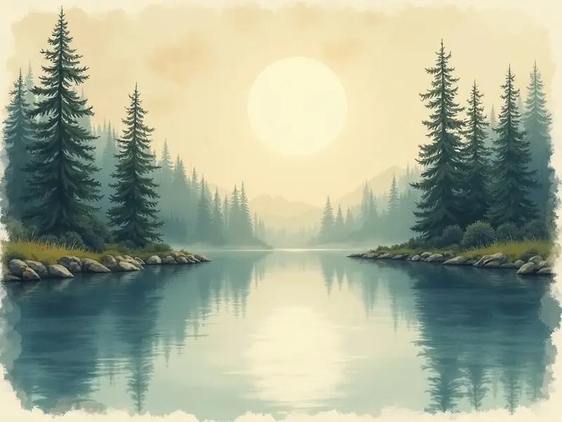 رسم توضيحي للحلم: بحيرة