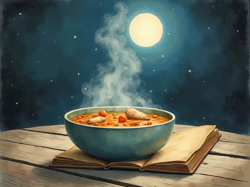 رسم توضيحي للحلم: شوربة الدجاج