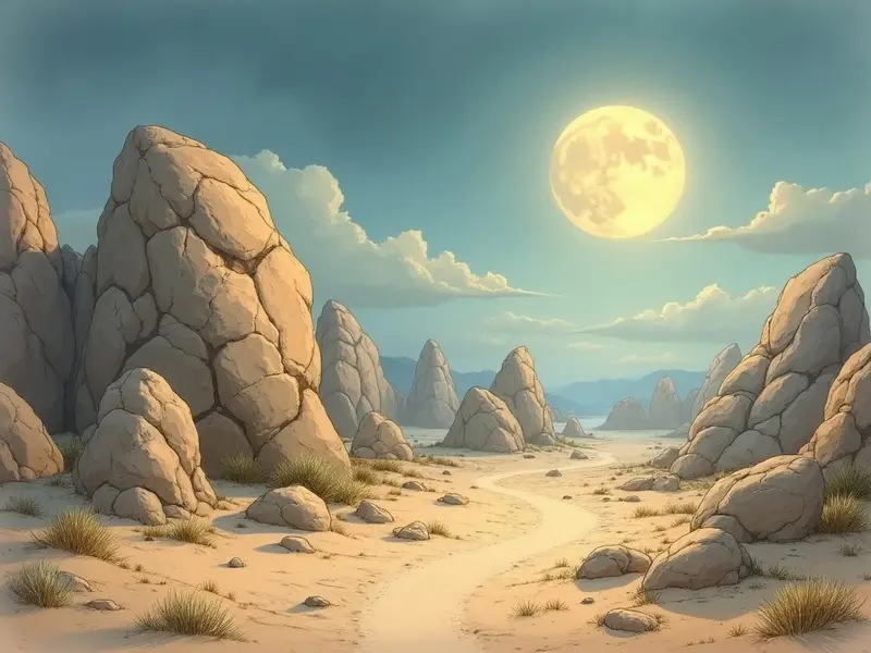 رسم توضيحي للحلم: صخور ضخمة