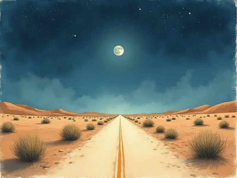 رسم توضيحي للحلم: طريق في الصحراء