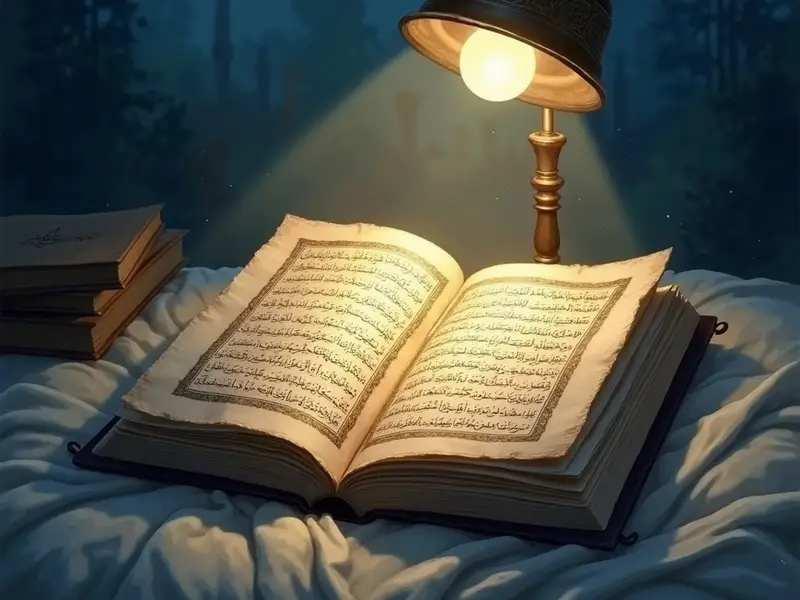 رسم توضيحي للحلم: قراءة القرآن بصوت جميل