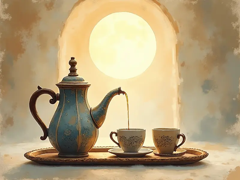 رسم توضيحي للحلم: شرب القهوة العربية