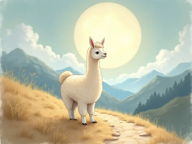 رسم توضيحي للحلم: لاما حمراء