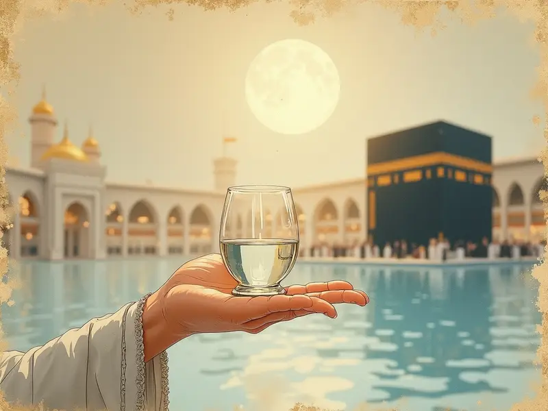رسم توضيحي للحلم: ماء زمزم