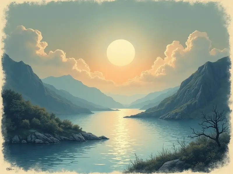 رسم توضيحي للحلم: مصب النهر