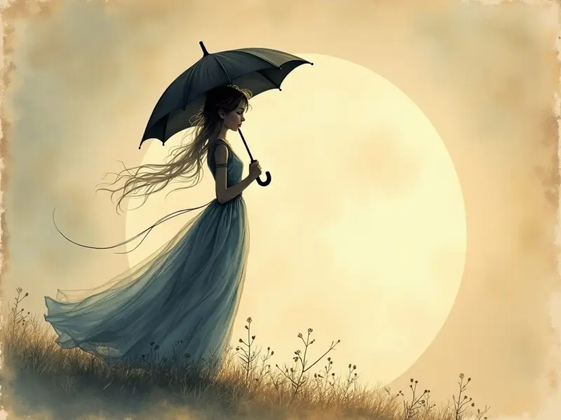 رسم توضيحي للحلم: مظلة