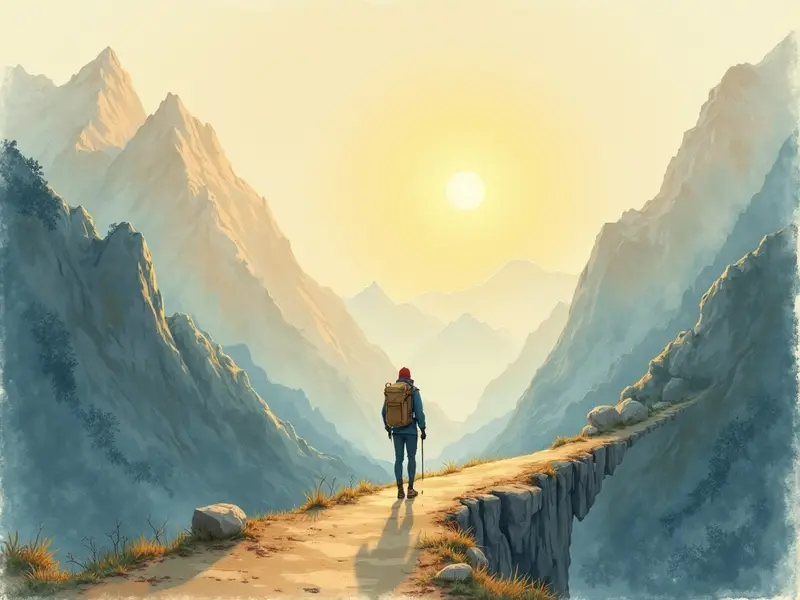رسم توضيحي للحلم: ممر جبلي
