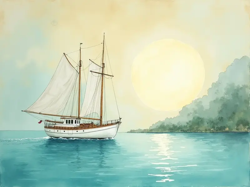 رسم توضيحي للحلم: يخت بلا ربان